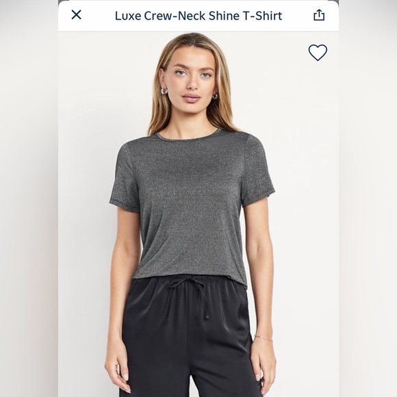 Old Navy Tops - NWT Old Navy Sparkle Luxe Crew-Neck Short Sleeve Tee — Metallic Silver
